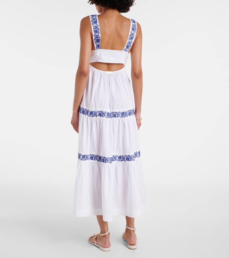 Cannes embroidered cotton maxi dress