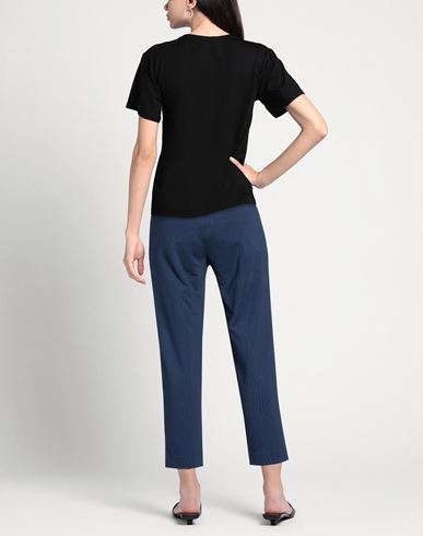 Woman Pants Navy Size L Cotton, Elastane