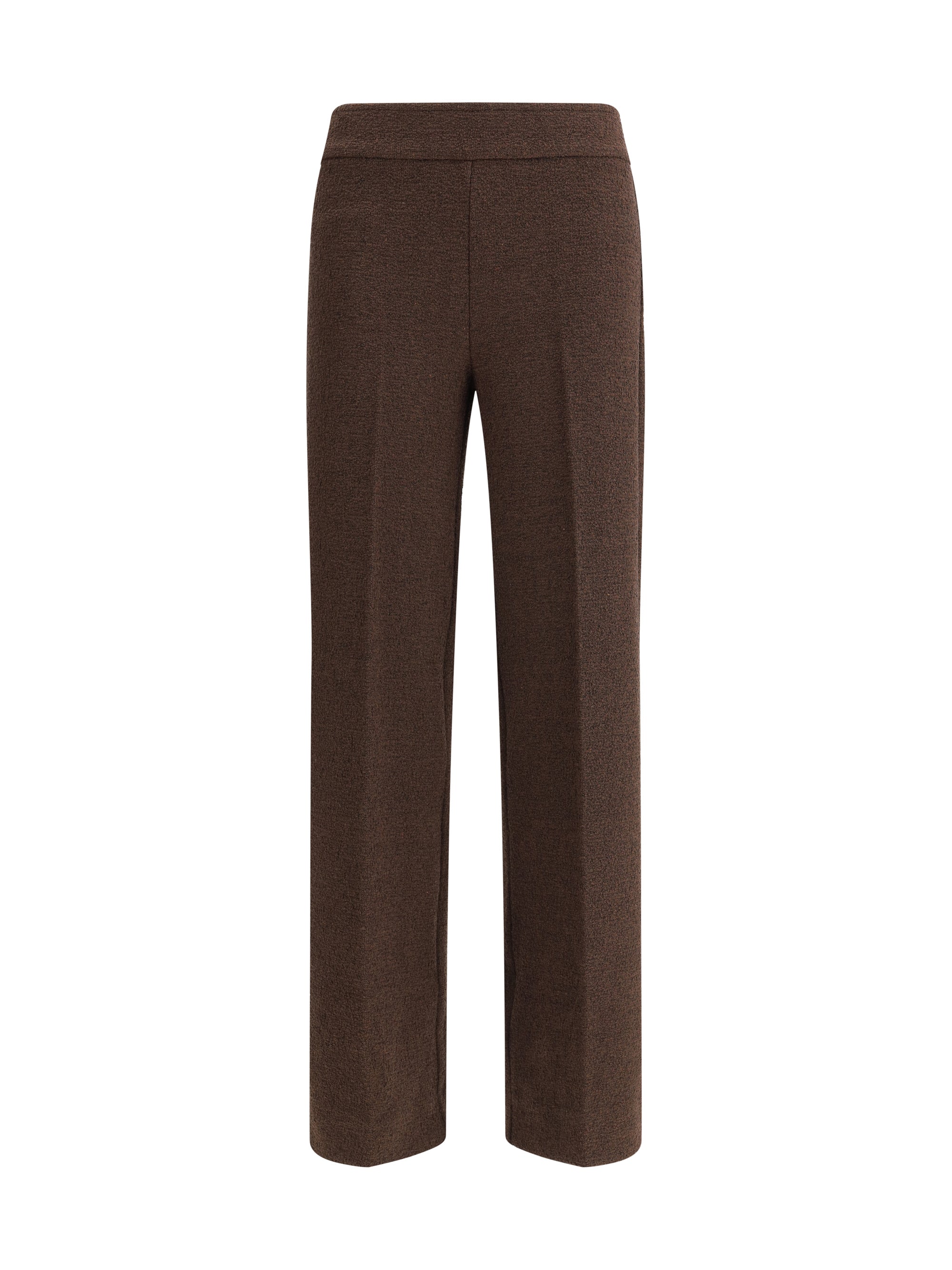 Bouclé Trousers — Brown