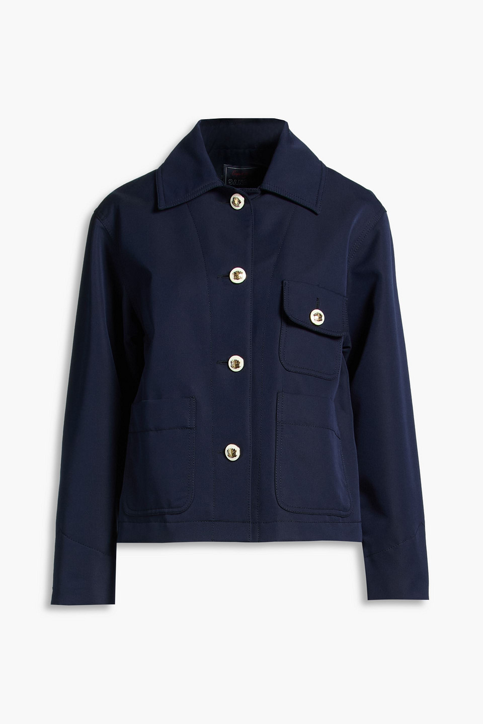 Cotton-blend twill jacket - Blue - FR 40