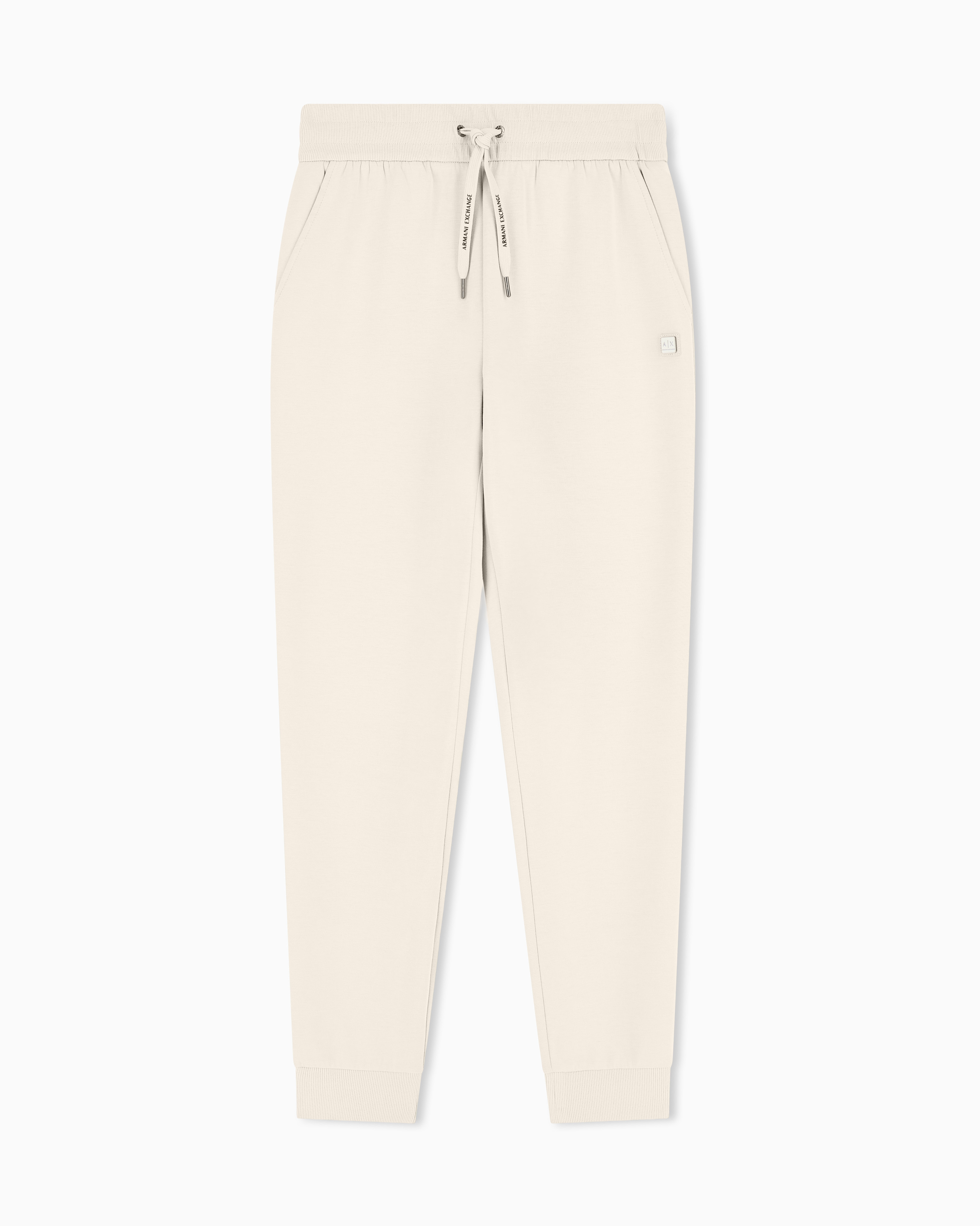 Sports trousers in bi-material stretch cotton