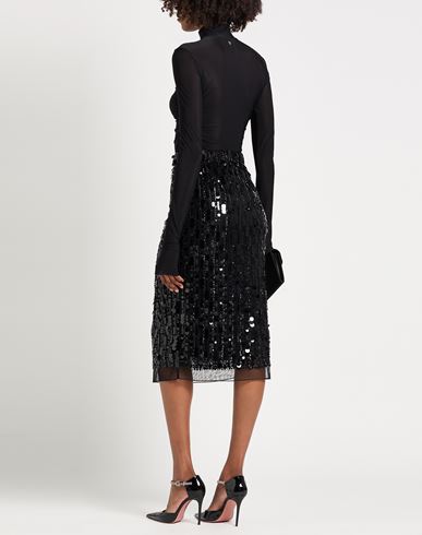 Woman Midi skirt Black Size 8 Polyester