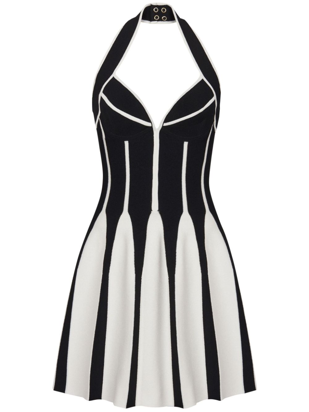 Halterneck knitted minidress - Black