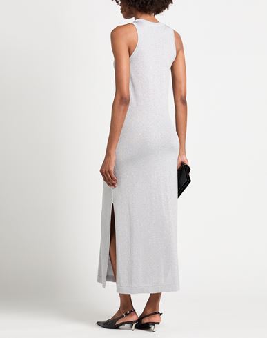 Woman Maxi dress Light grey Size 6 Cotton, Viscose, Metallic fiber, Polyester