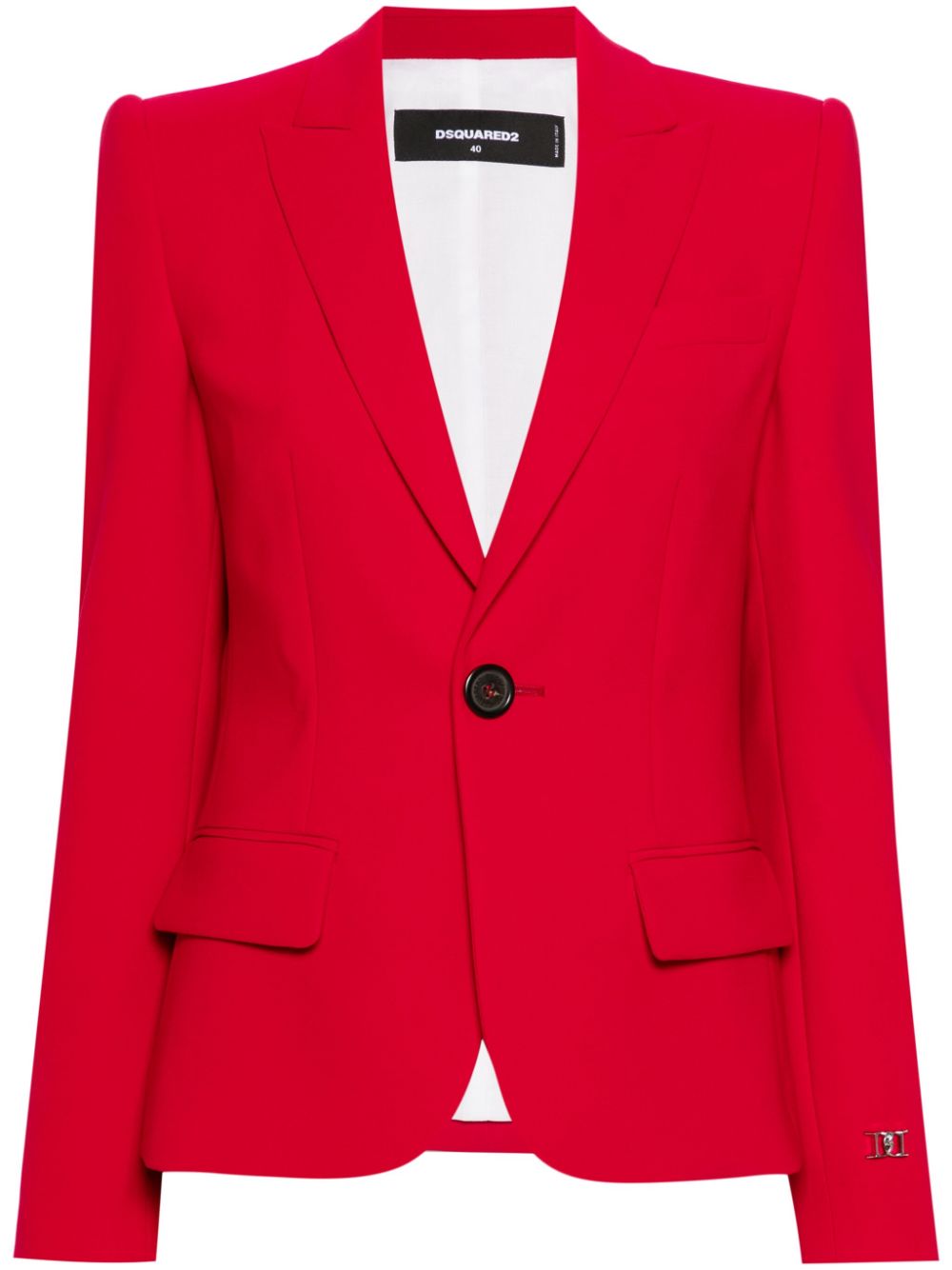 Logo-plaque single-breasted blazer