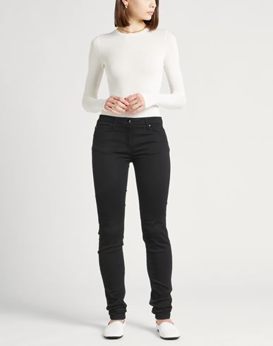 Woman Jeans Black Size 12 Cotton, Polyester, Elastane