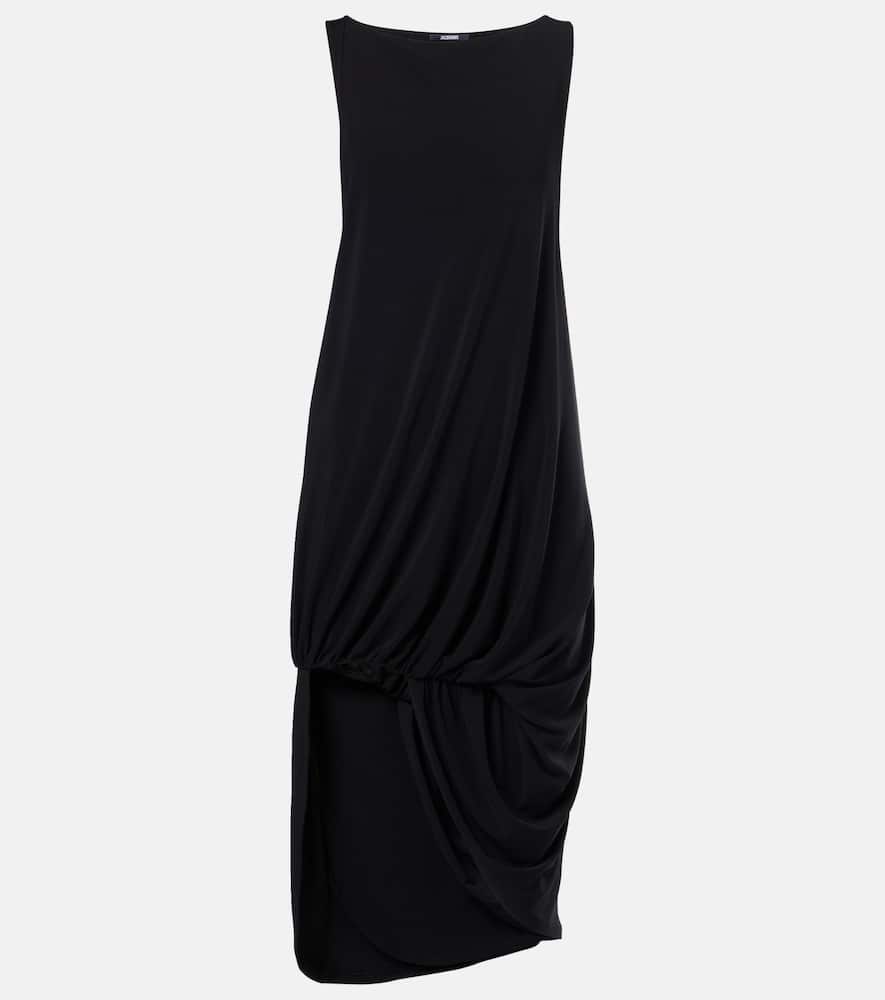 Peplo draped jersey midi dress