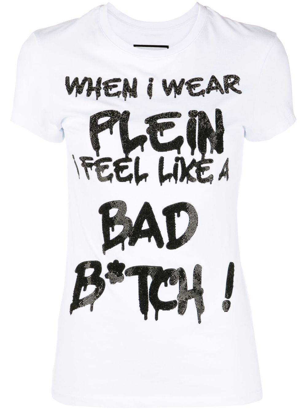 Sexy Pure rhinestone-embellished T-shirt - White