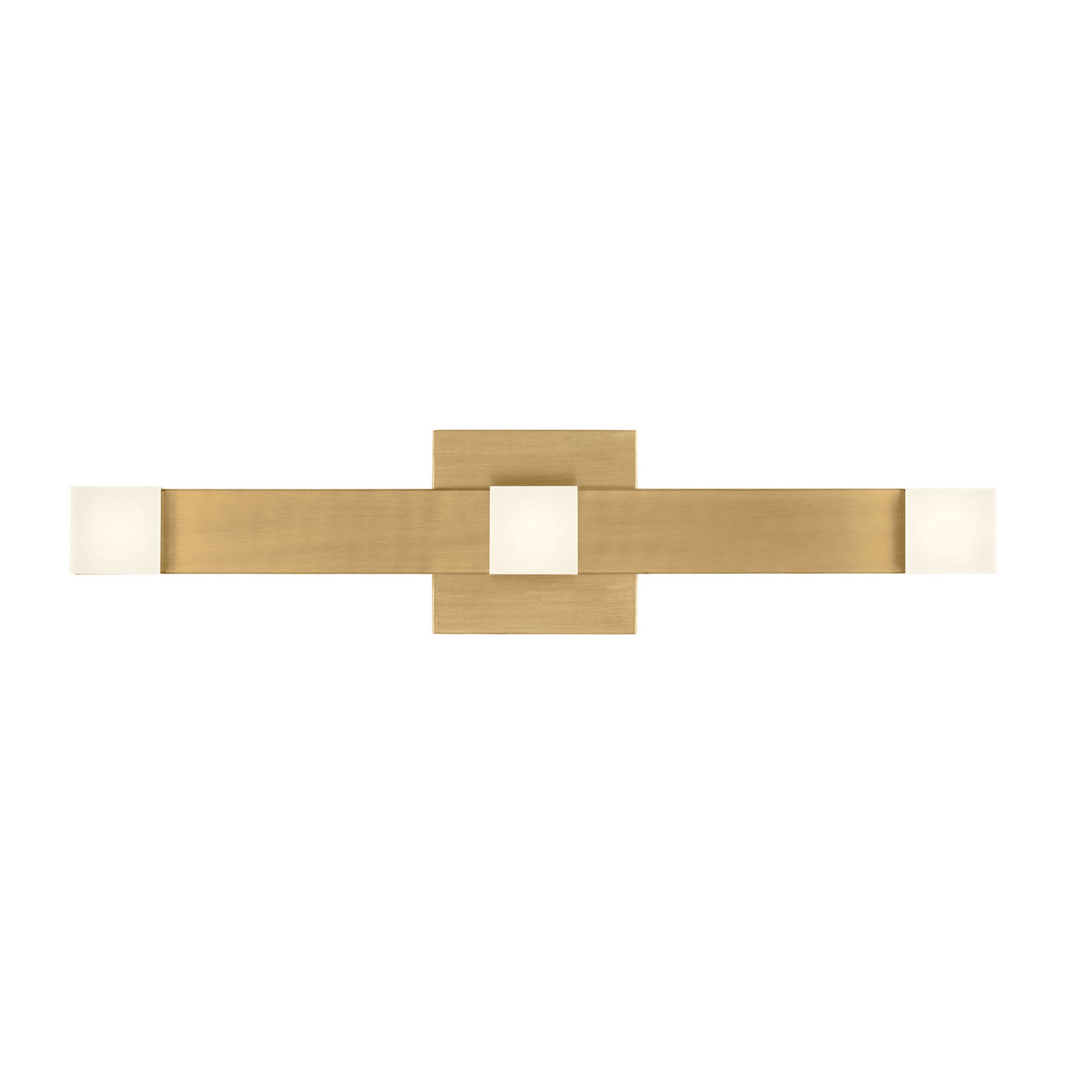 Satin Brass LED Bathroom Vanity Light from the Brander Collection