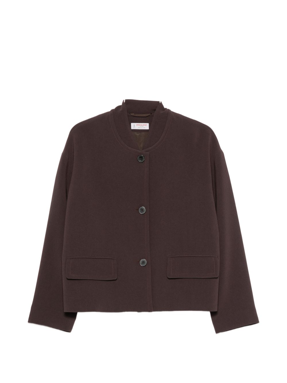 Button-Front Wool Jacket — Brown