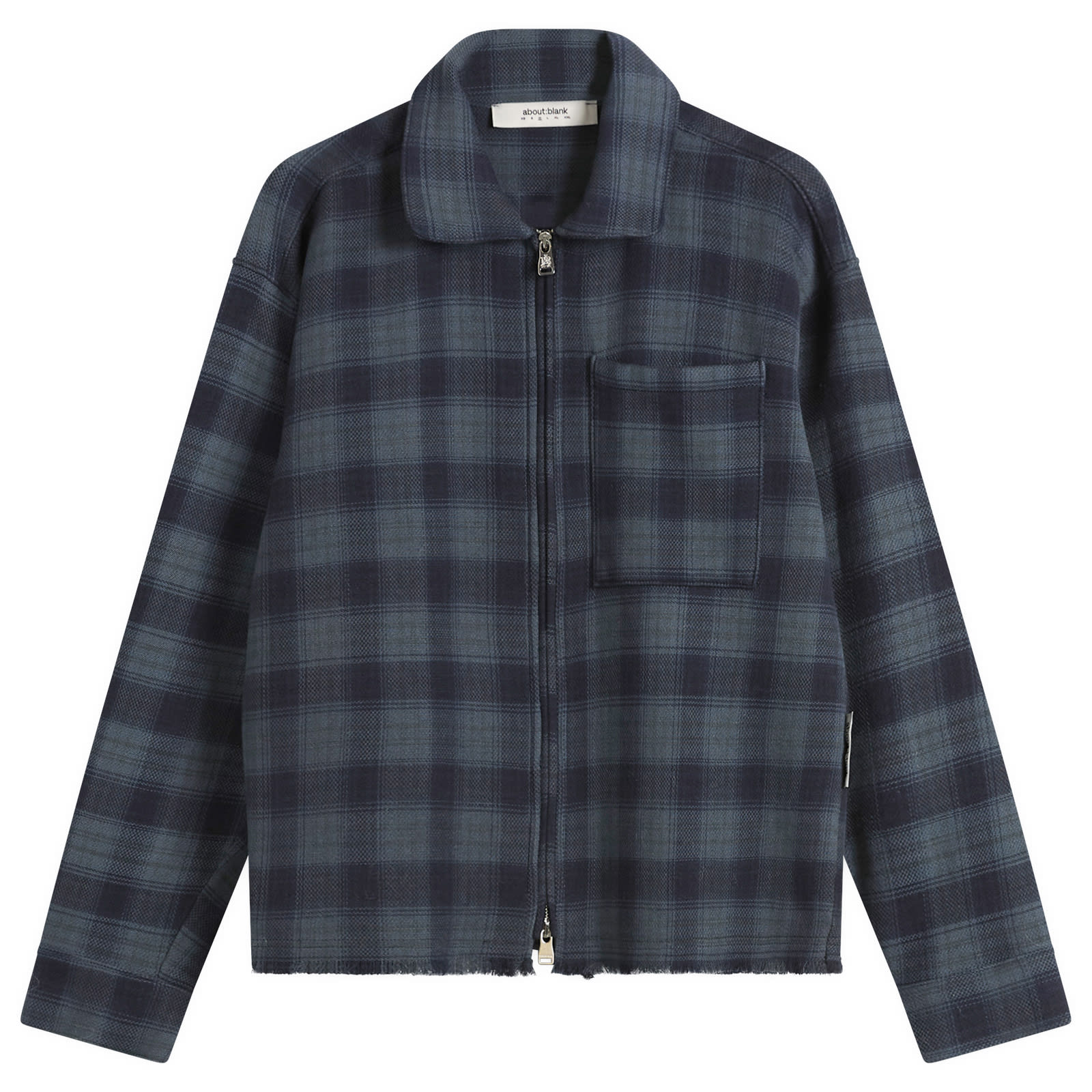Men's Plaid Zipped Overshirt in Black
