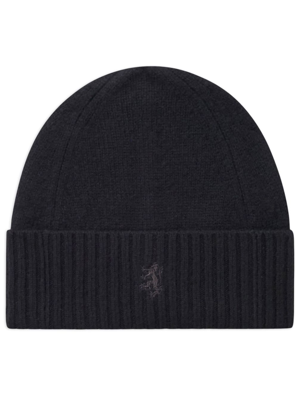 Ribbed-edge cashmere beanie - Black