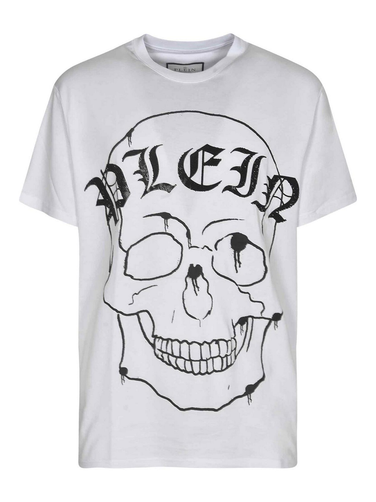 Skull Round Neck Ss T-shirt In White