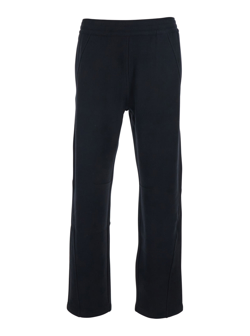 Cotton Elastic Waist Trousers — Black