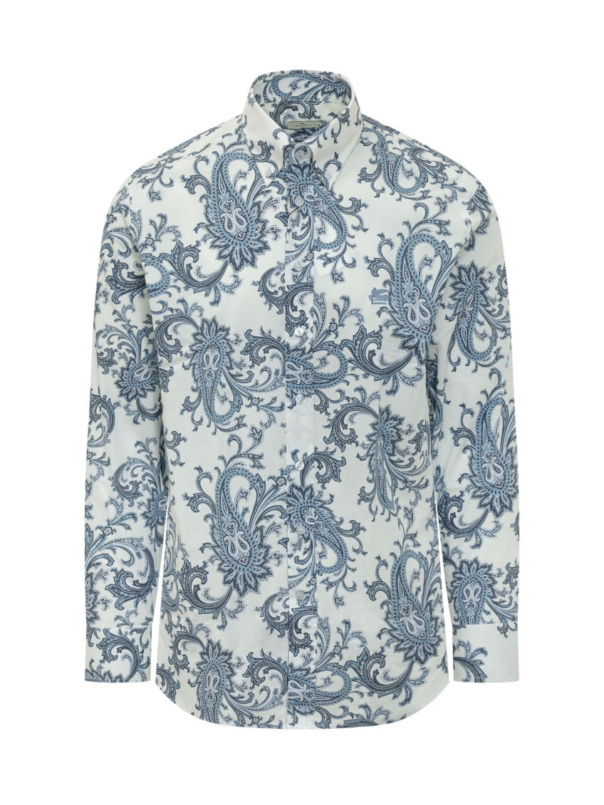 White Regular Paisley Shirt