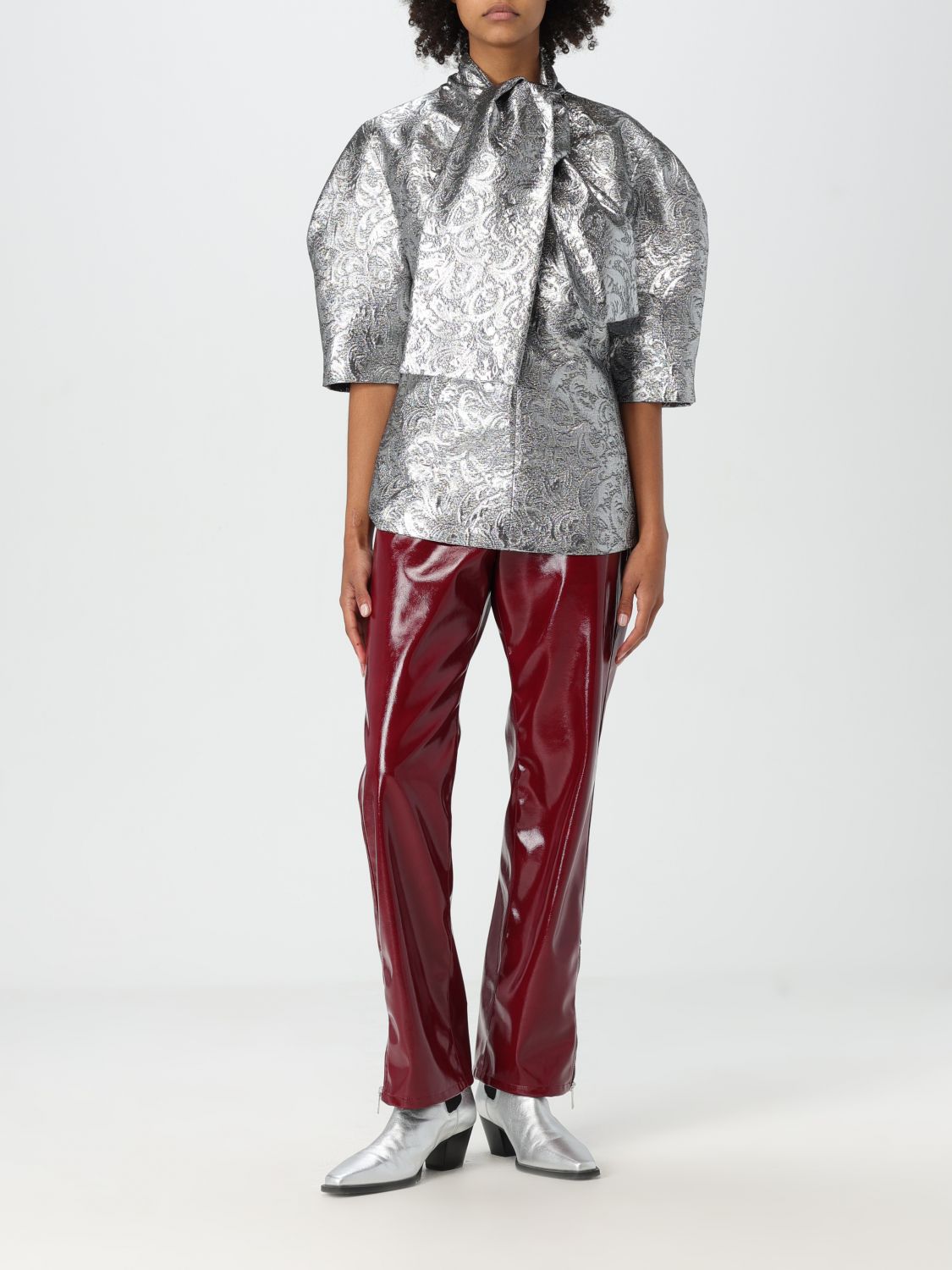 Metallic-effect blouse - Grey
