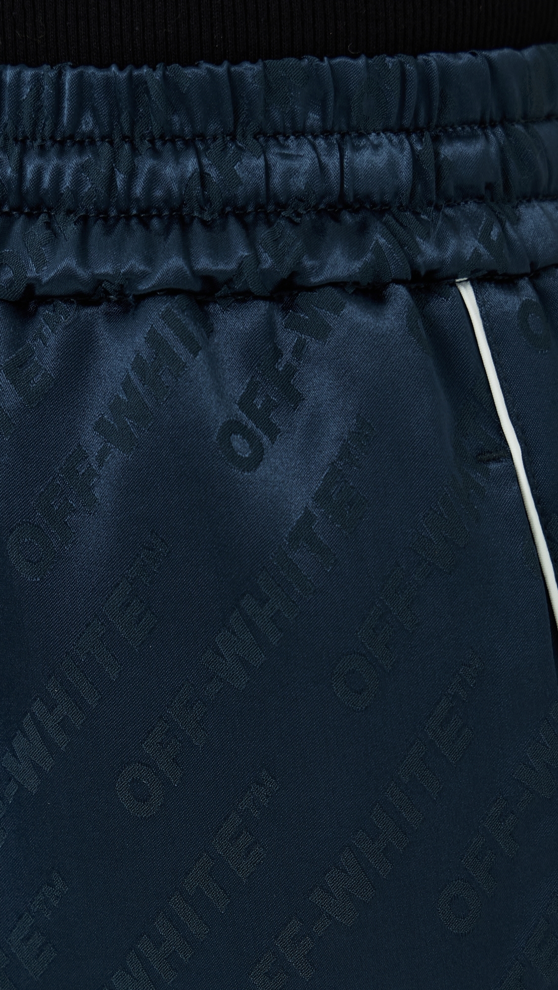 Jacquard Off Satin Pajama Pants Blue Iris