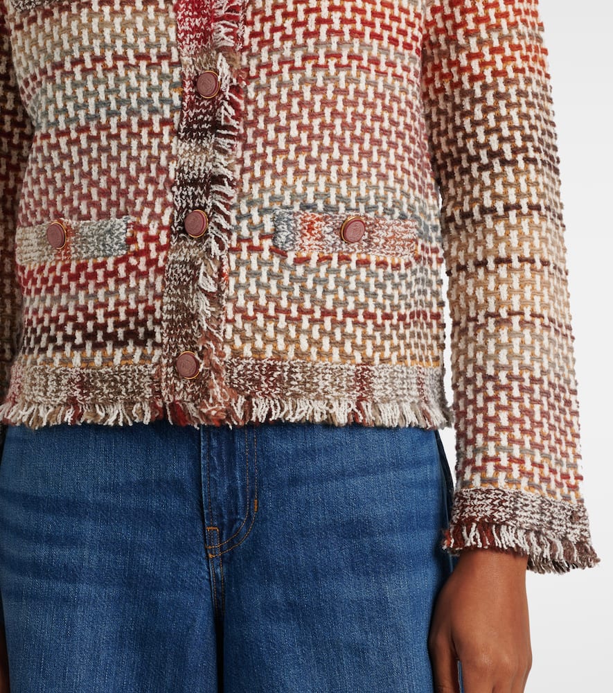 Sariyah cotton and wool-blend knit jacket