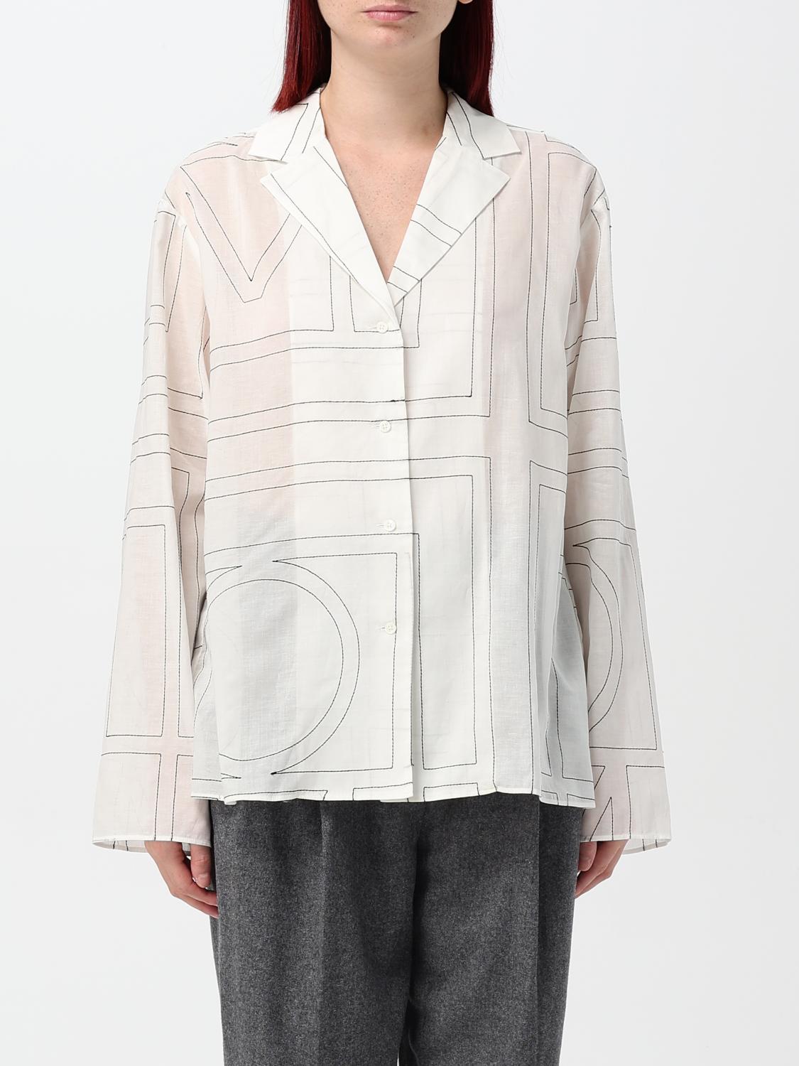 Monogram-embroidered sleep shirt - White