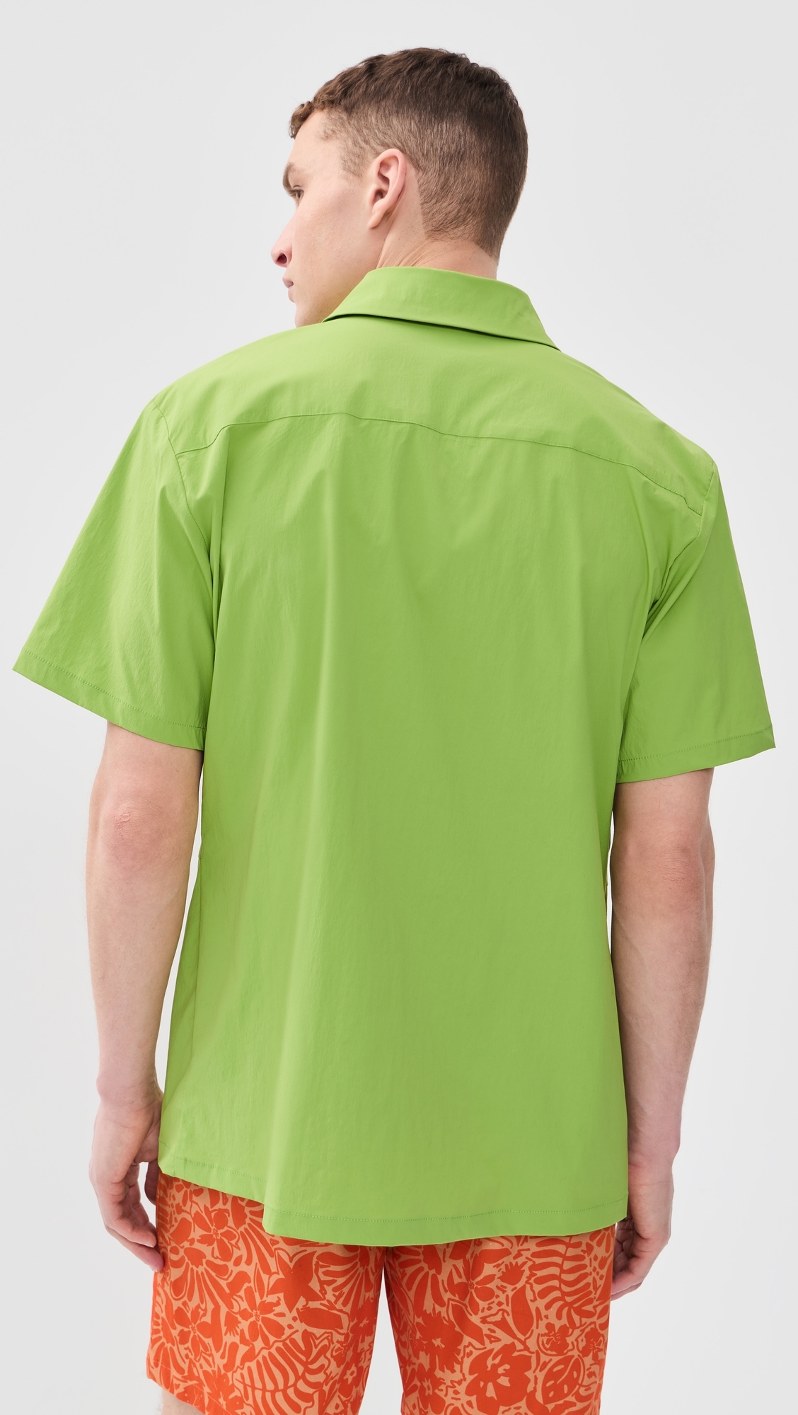 Bradley Nylon Camp Shirt Army Green