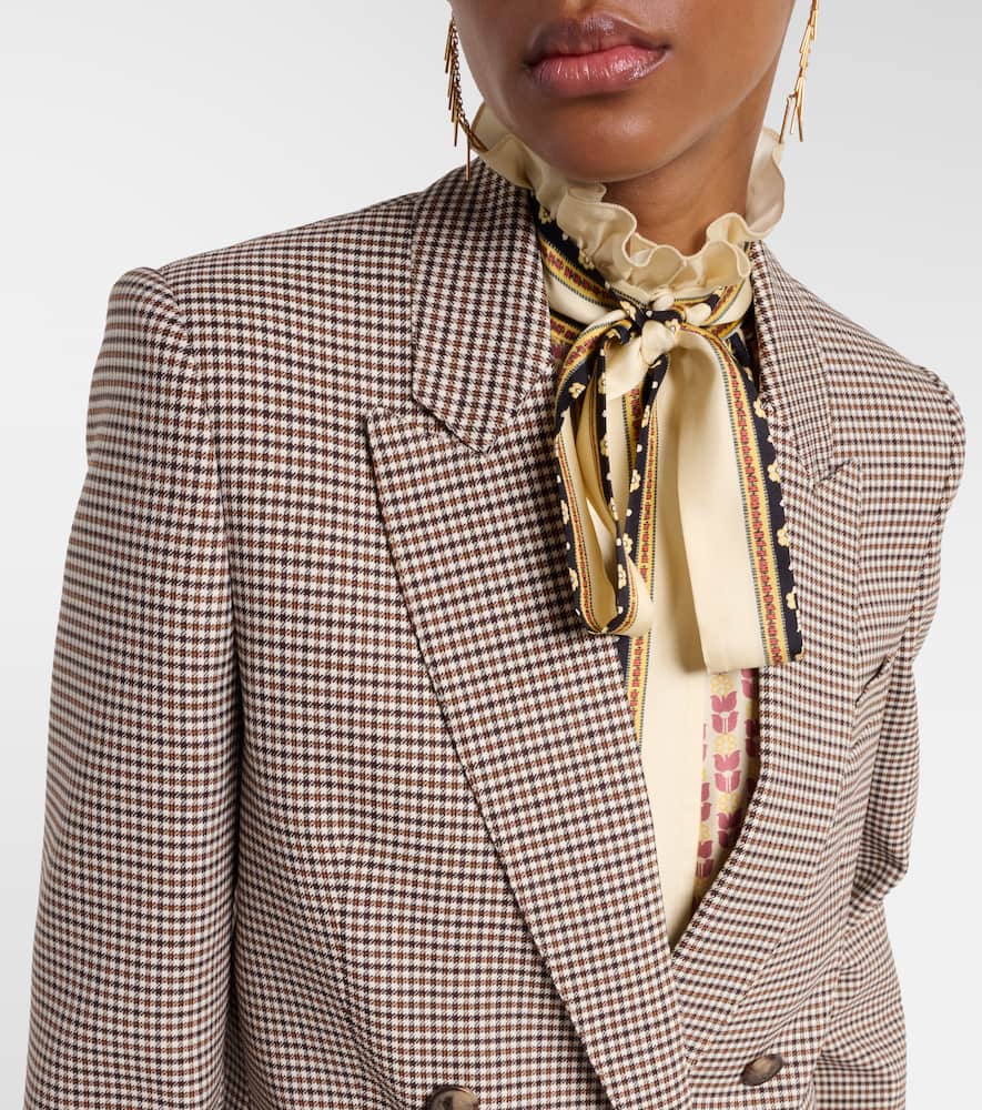 Double-breasted wool-blend blazer
