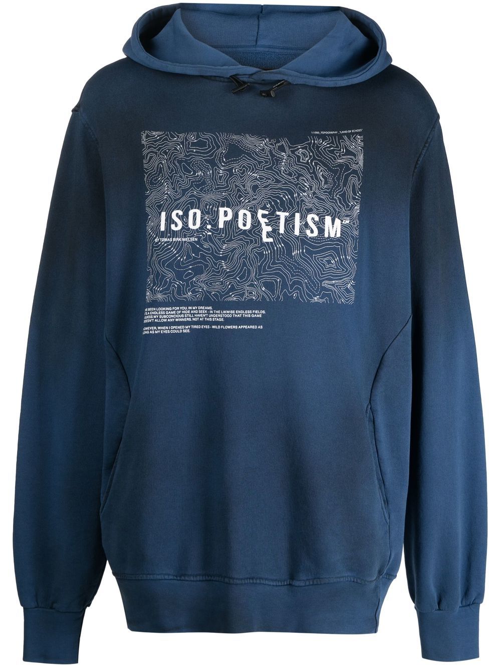 Graphic logo-print hoodie - Blue