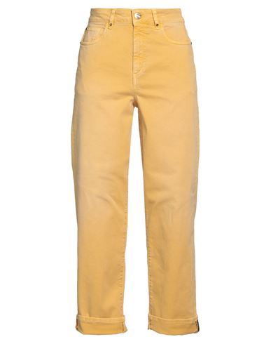 Woman Pants Marigold Size 4 Cotton, Elastane