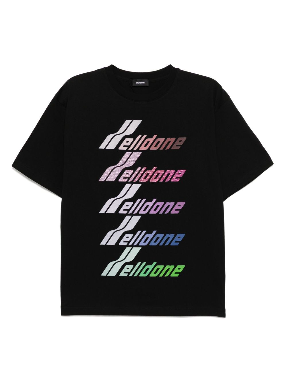 We11done Multi Logo Print T-shirt - Black