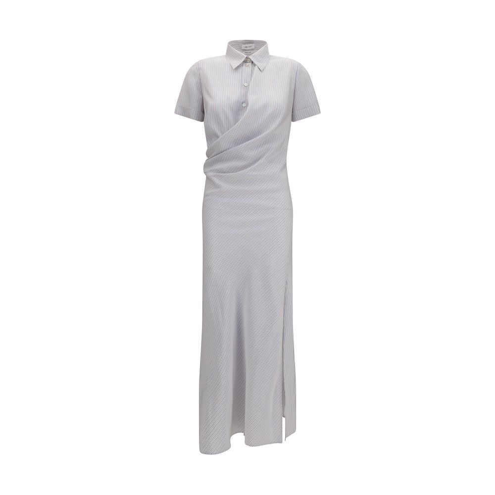 Silk Shirt Dress — Gray
