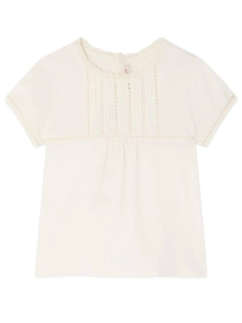 Capricia T-Shirt With Lace Panel In Organic Cotton