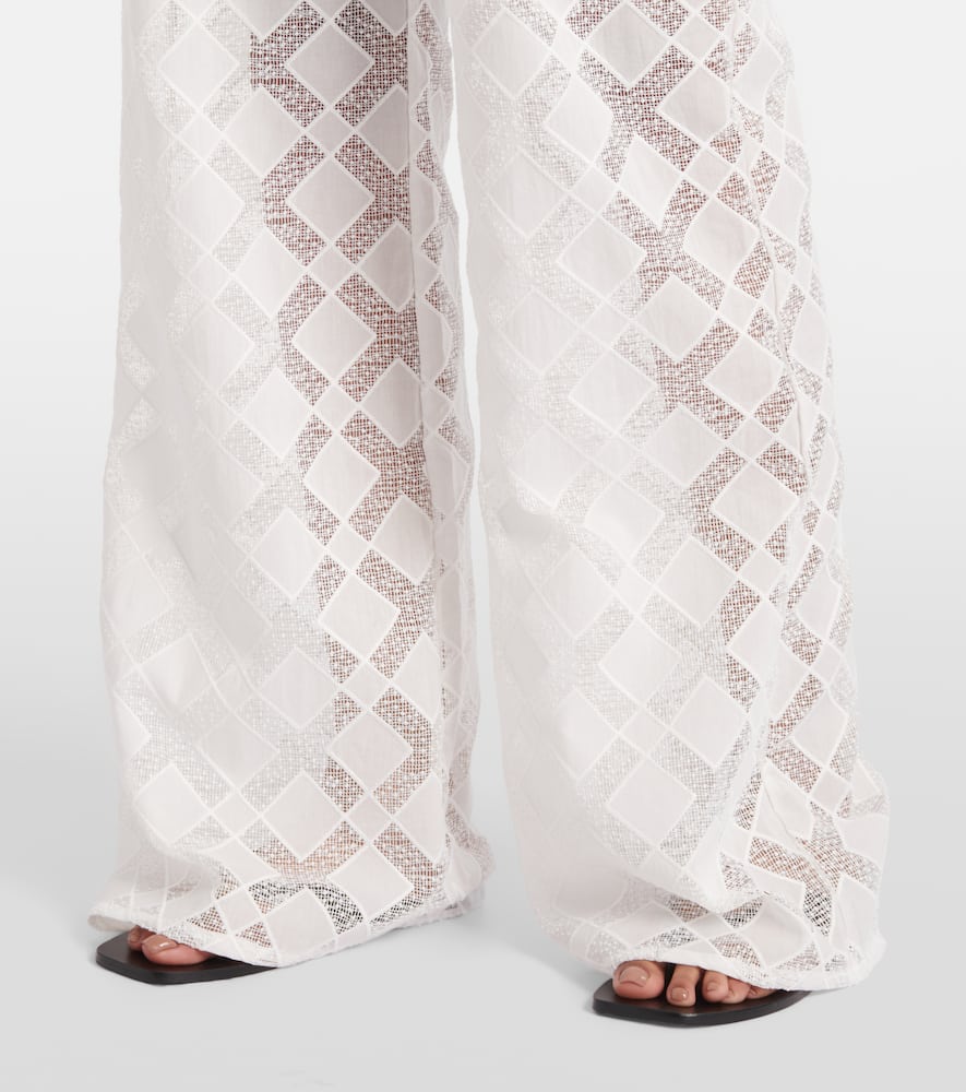 Kaia embroidered wide-leg pants