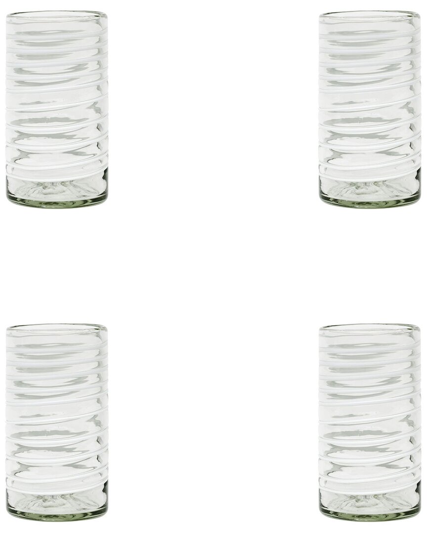 Set Of 4 Meridia Mexican Glassware Hiballs