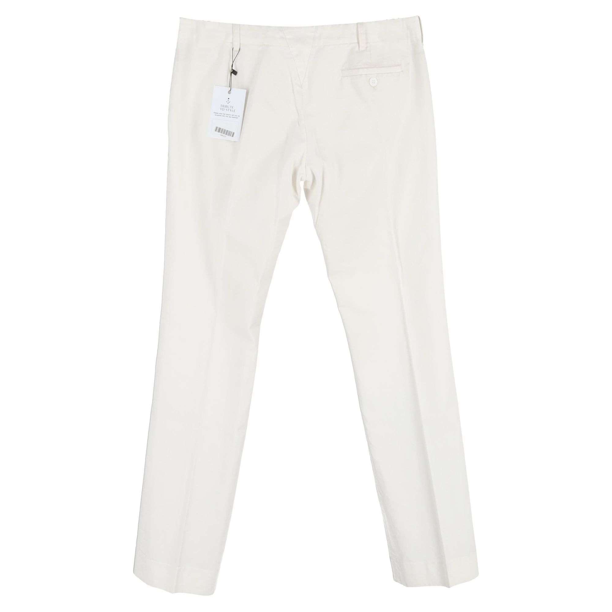 Balenciaga Women's Preloved Trousers in White Cotton in Ecru