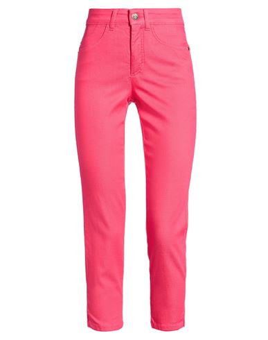 Woman Pants Fuchsia Size 2 Cotton, Polyamide, Elastane