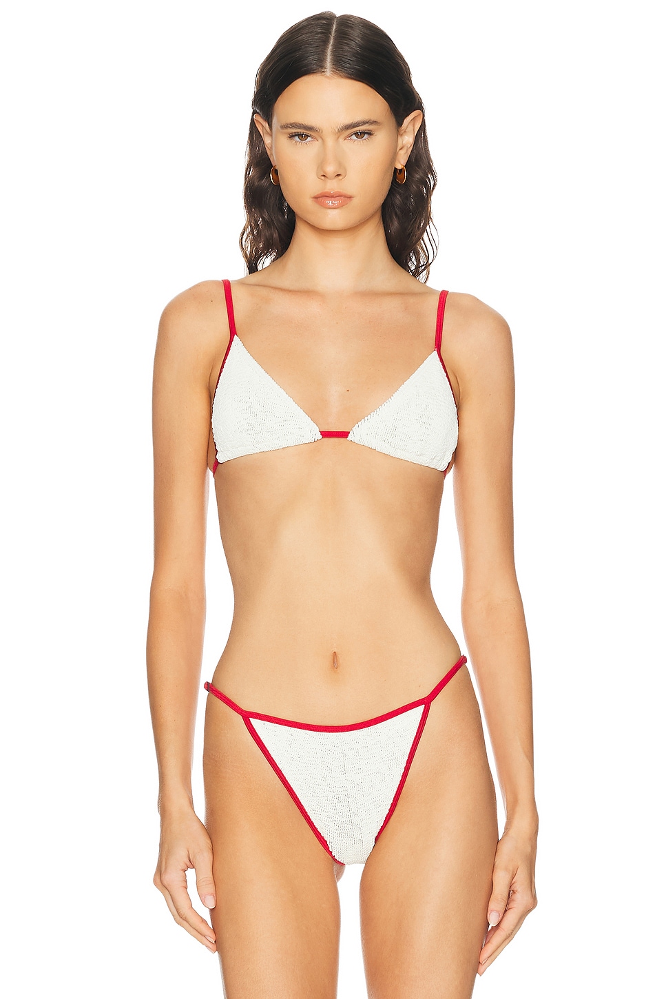 Bond Eye BIKINI-OBERTEIL IDRIS in Chalk Two Tone Crinkle - White. a