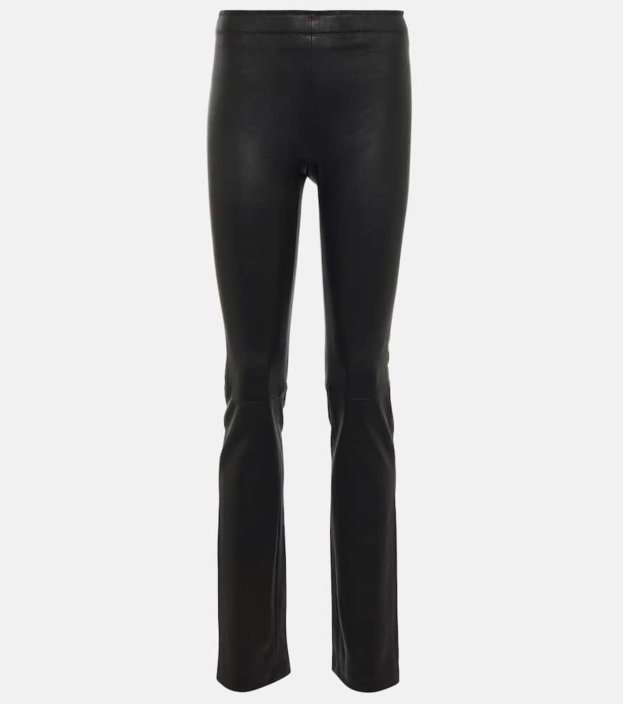 Cropped leather trousers