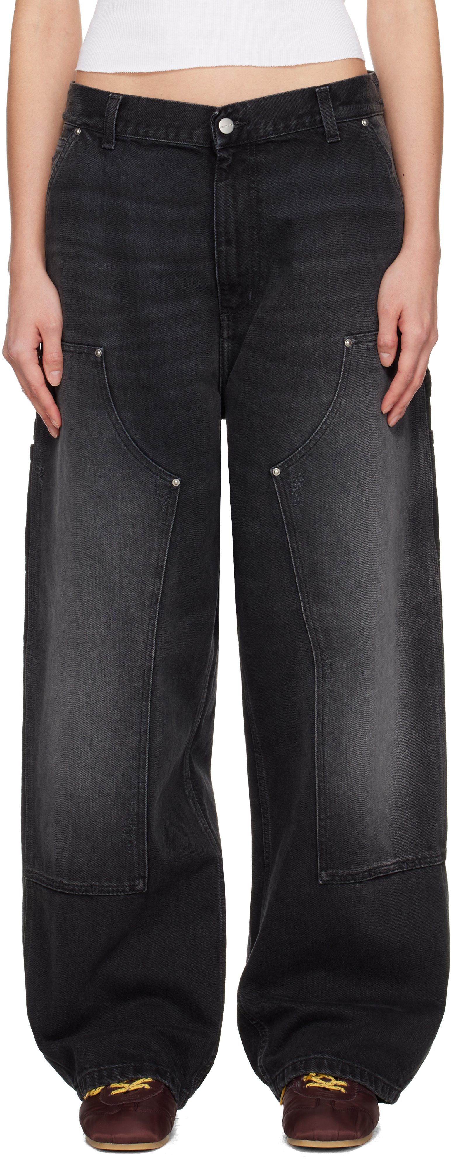Black Brandon Double Knee Jeans