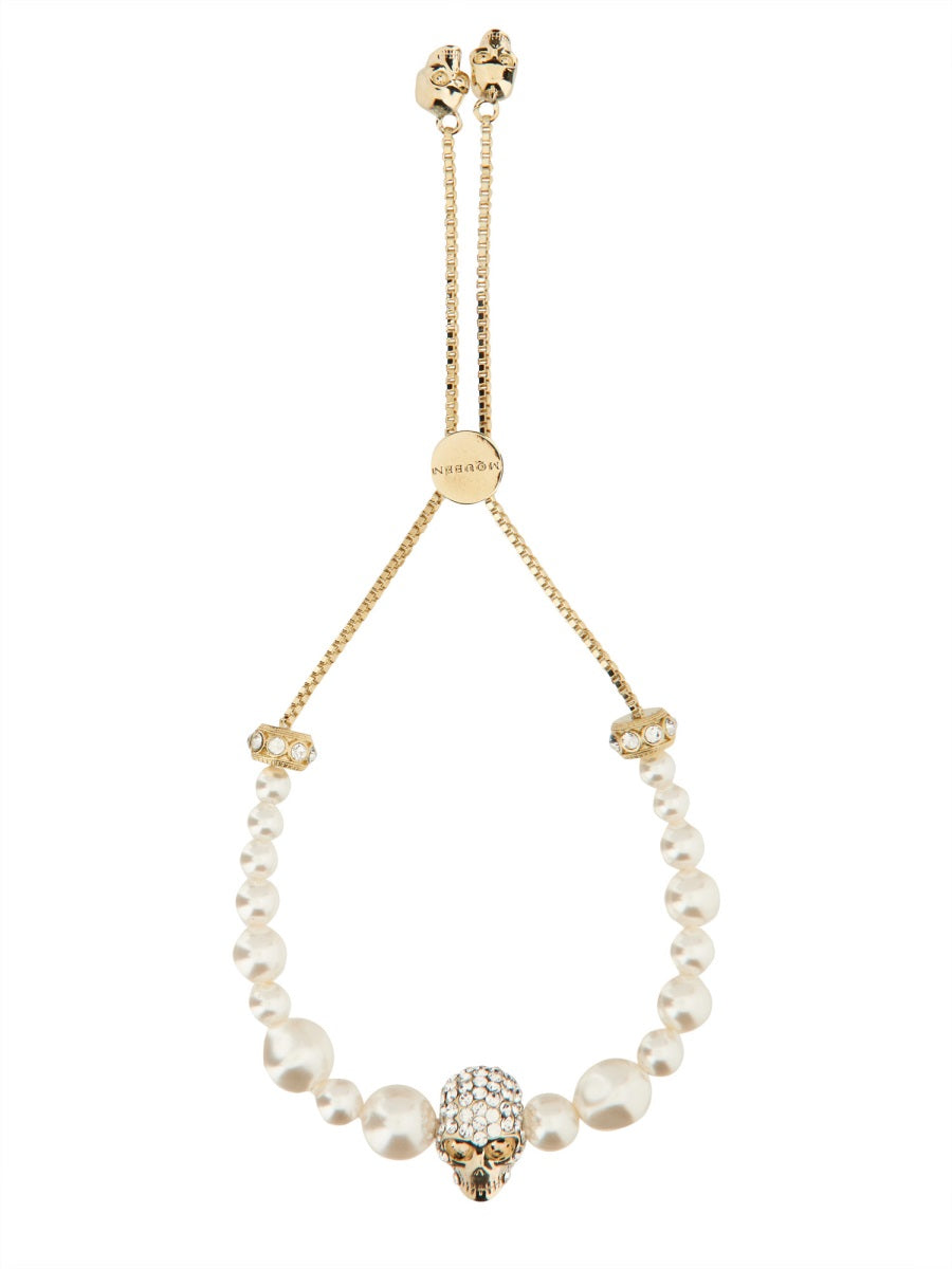 Skull and Pearl Friendship Bracelet