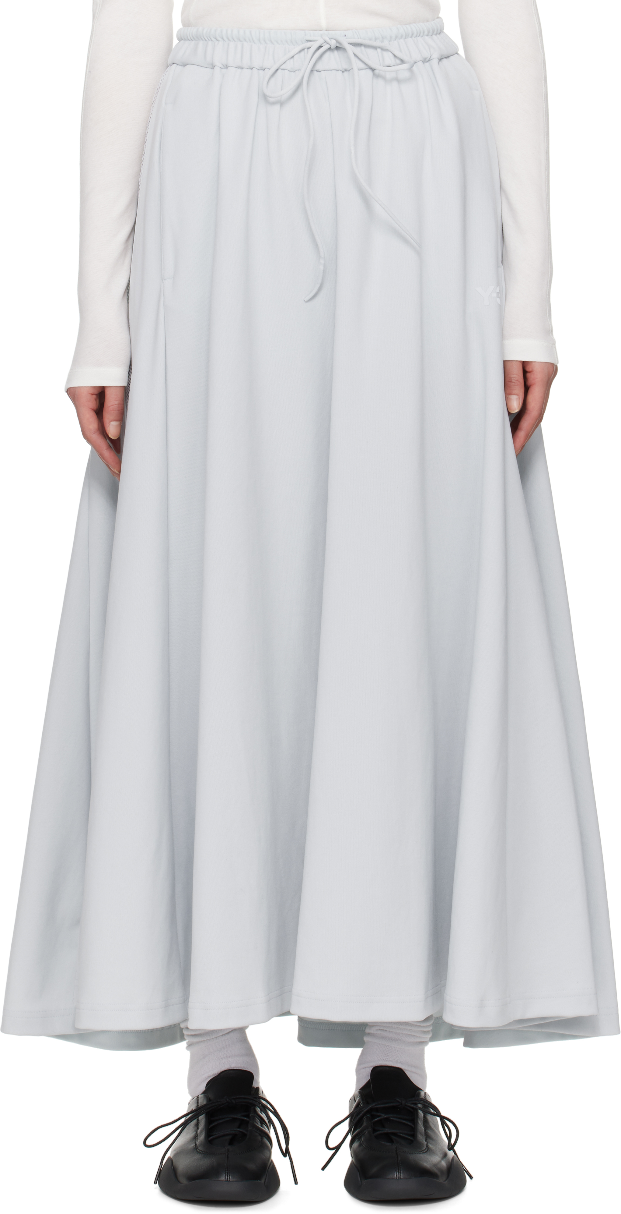 Y-3 | Y-3 Gray 3-Stripes Track Maxi Skirt | Realry