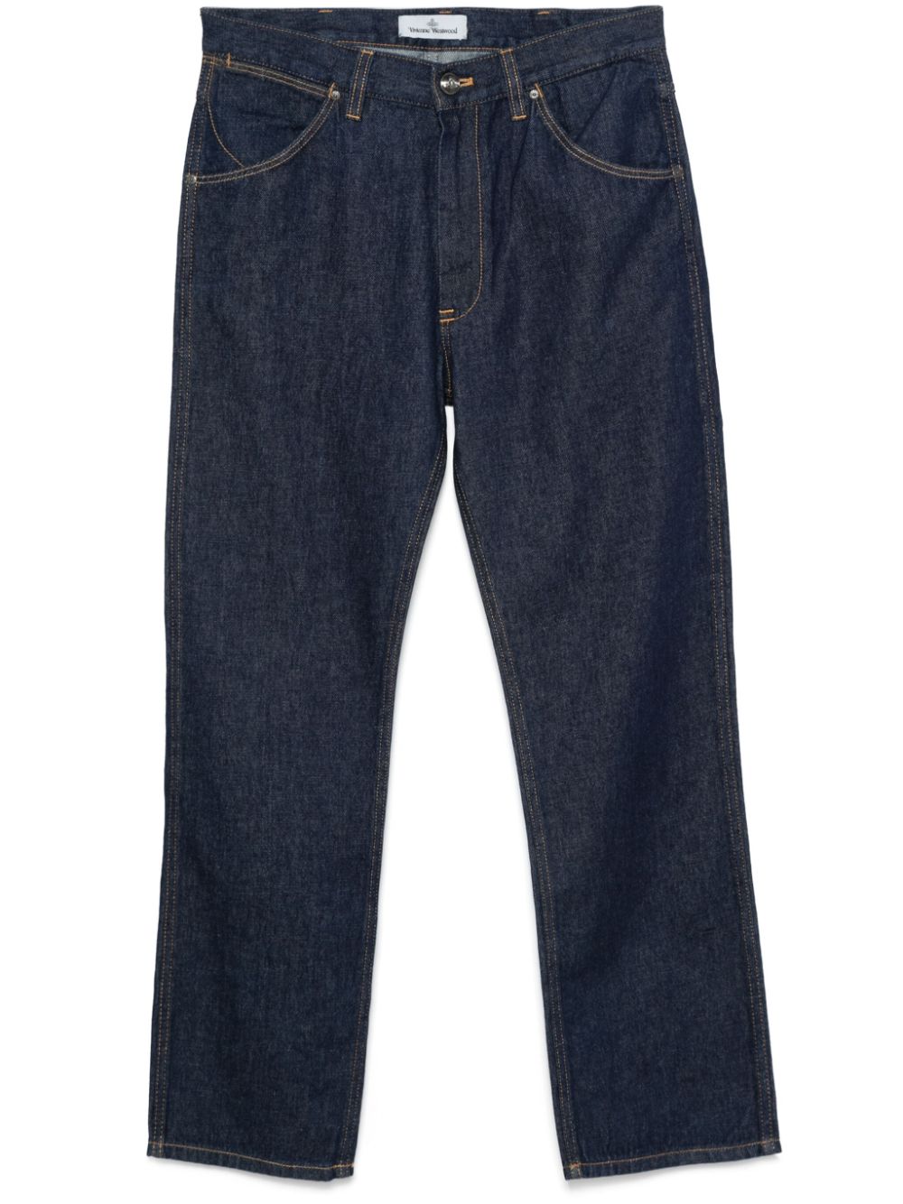 Embroidered straight jeans - Blue