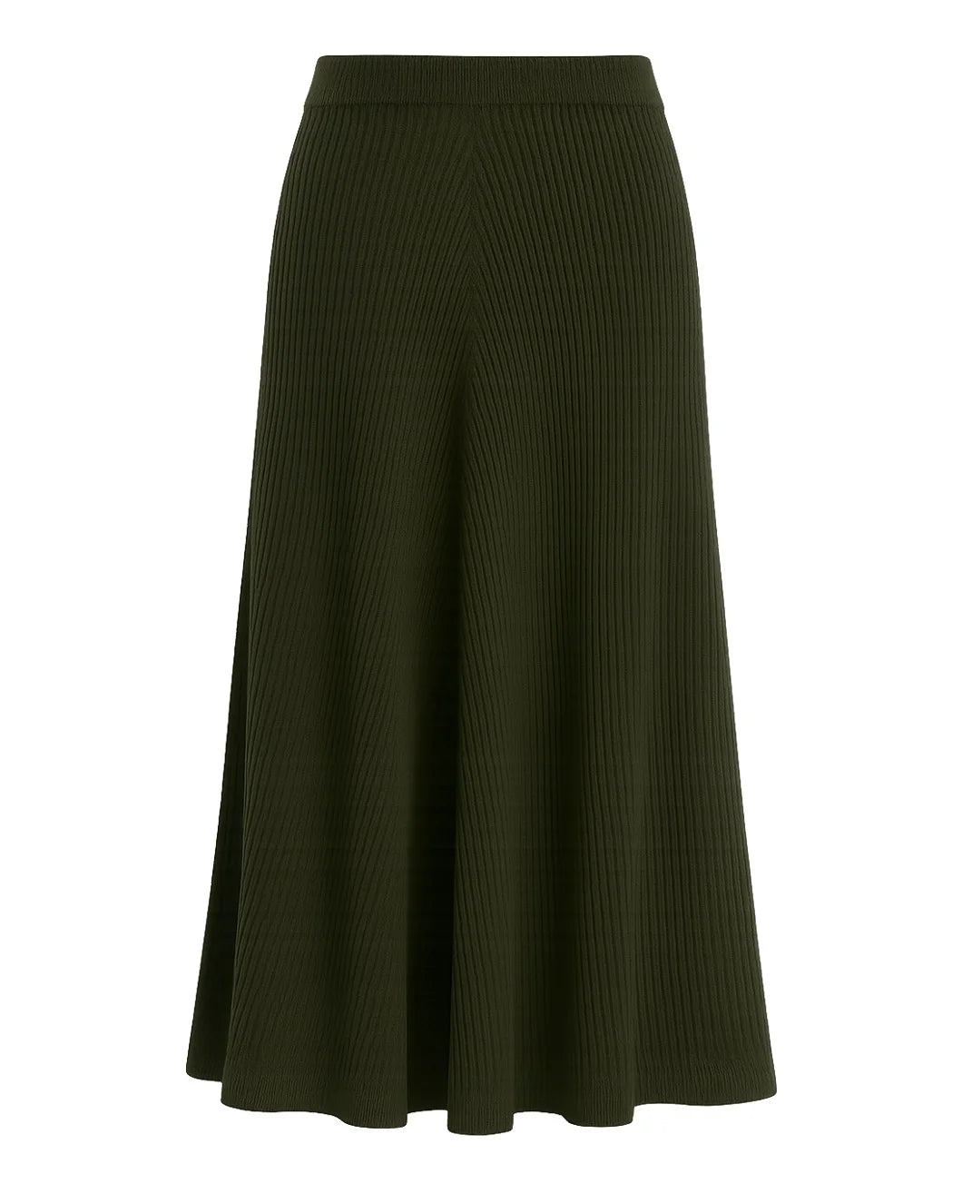 Ribbed Midi Knit Skirt In Oregano