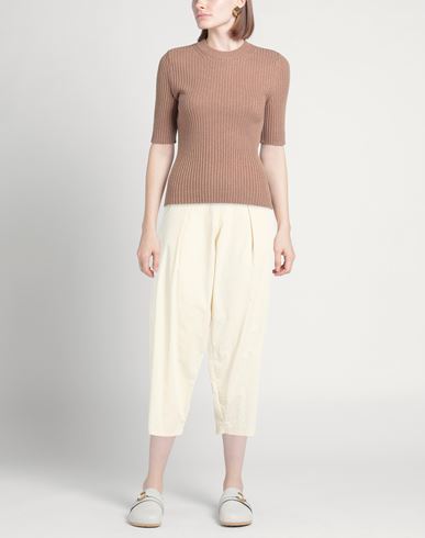 Woman Pants Ivory Size 10 Cotton, Polyamide, Elastane