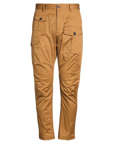 Man Pants Camel Size 34 Cotton, Elastane