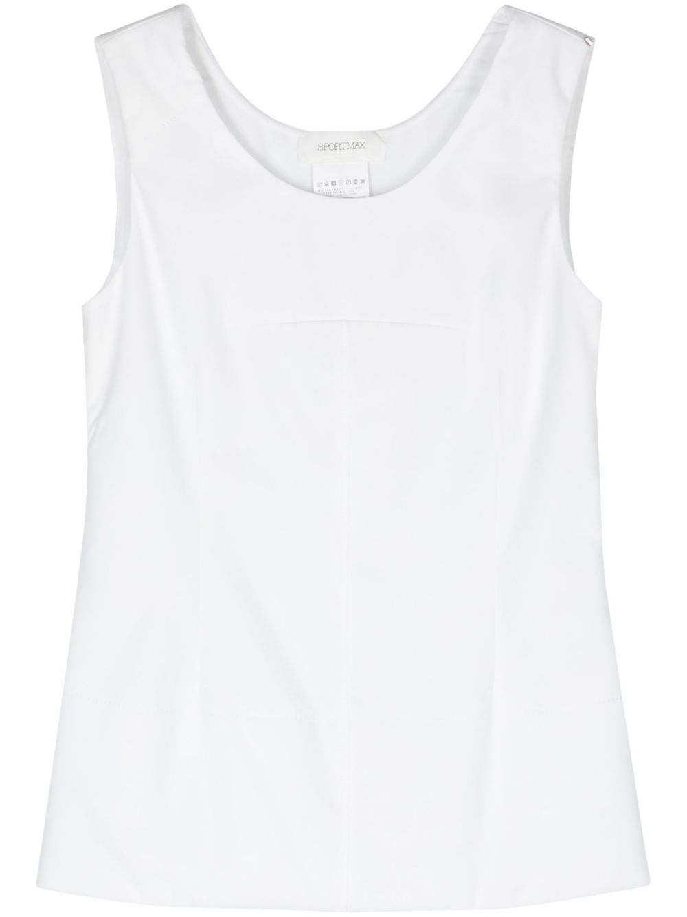 Padded-panels sleeveless blouse - White