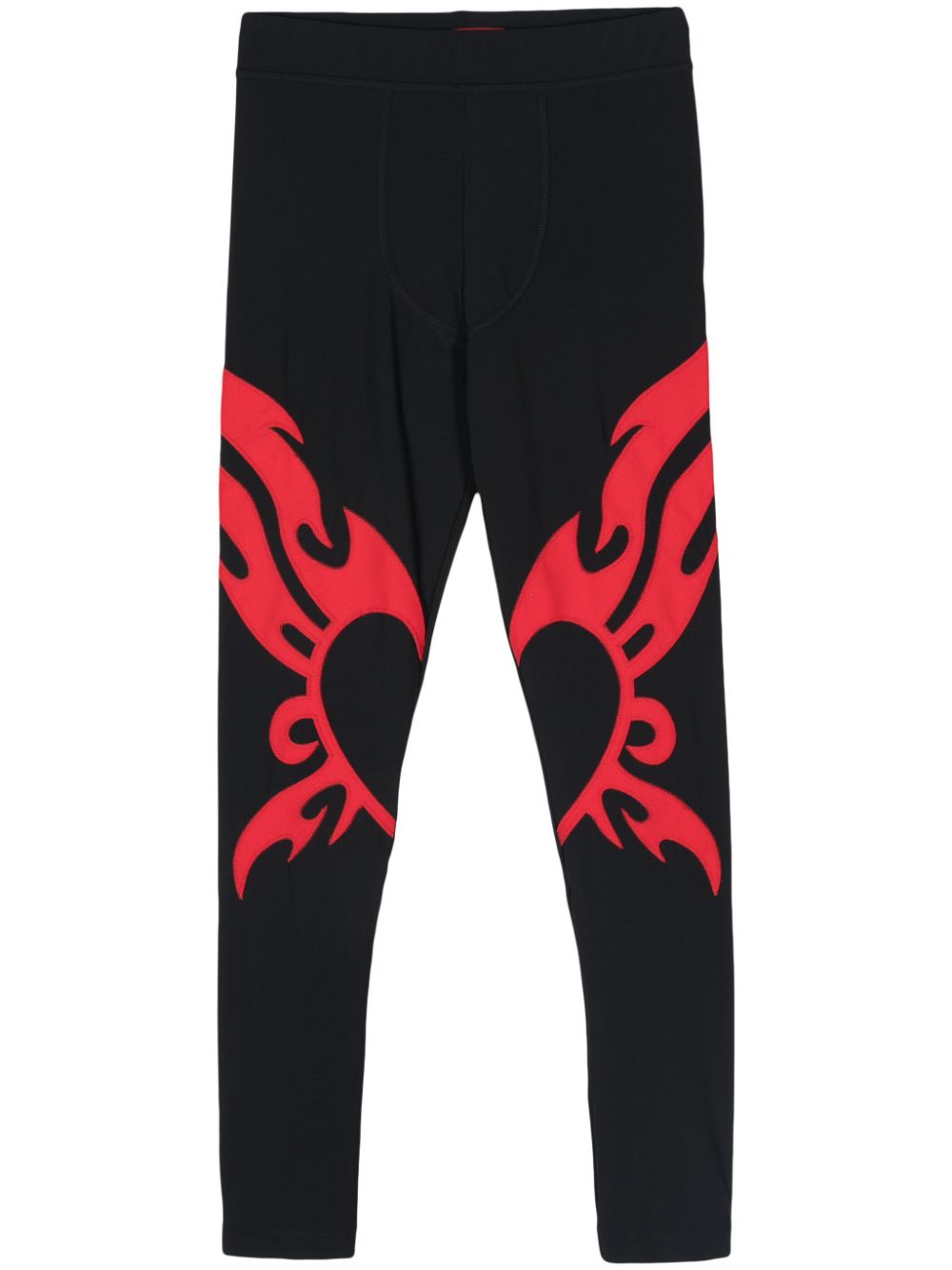Heart-print leggings - Black