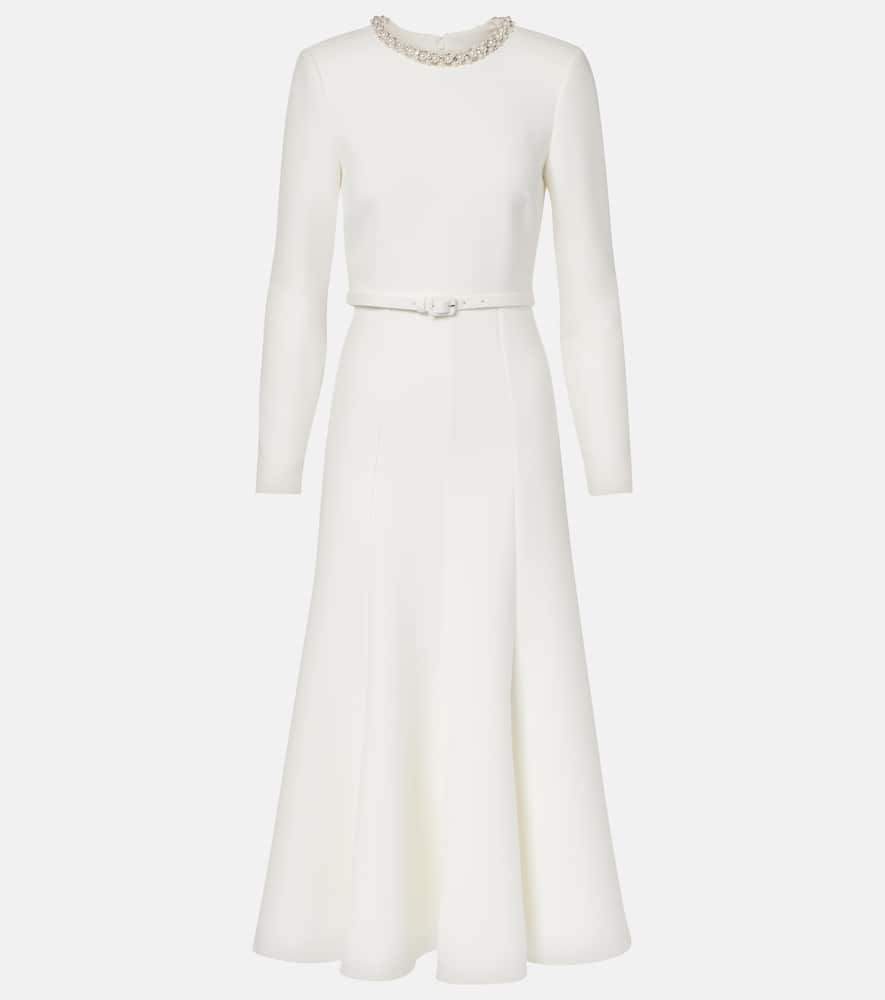 Crystal-embellished crêpe cocktail dress