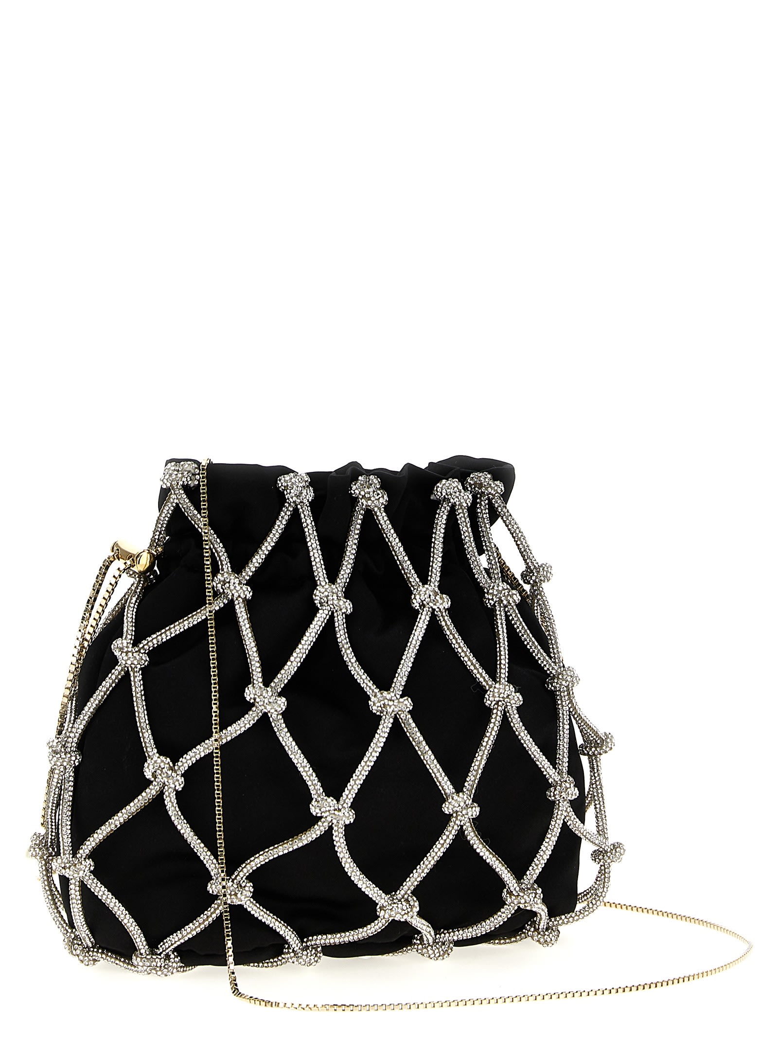 Selene Capri velvet shoulder bag - Black
