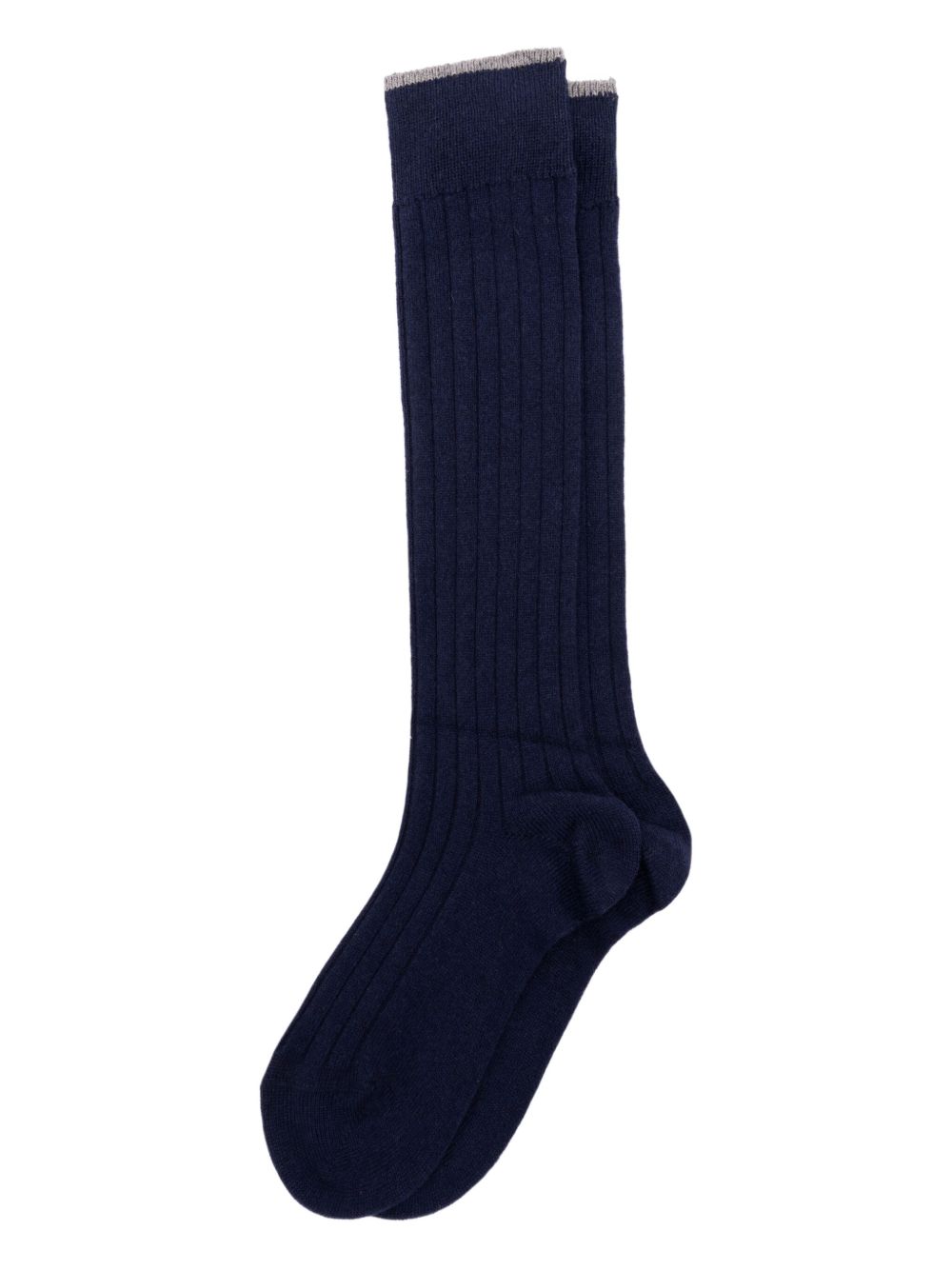 Ribbed knee-high socks - Blue