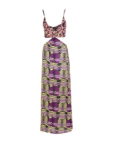 Woman Maxi dress Purple Size 4 Polyester, Polyamide, Elastane