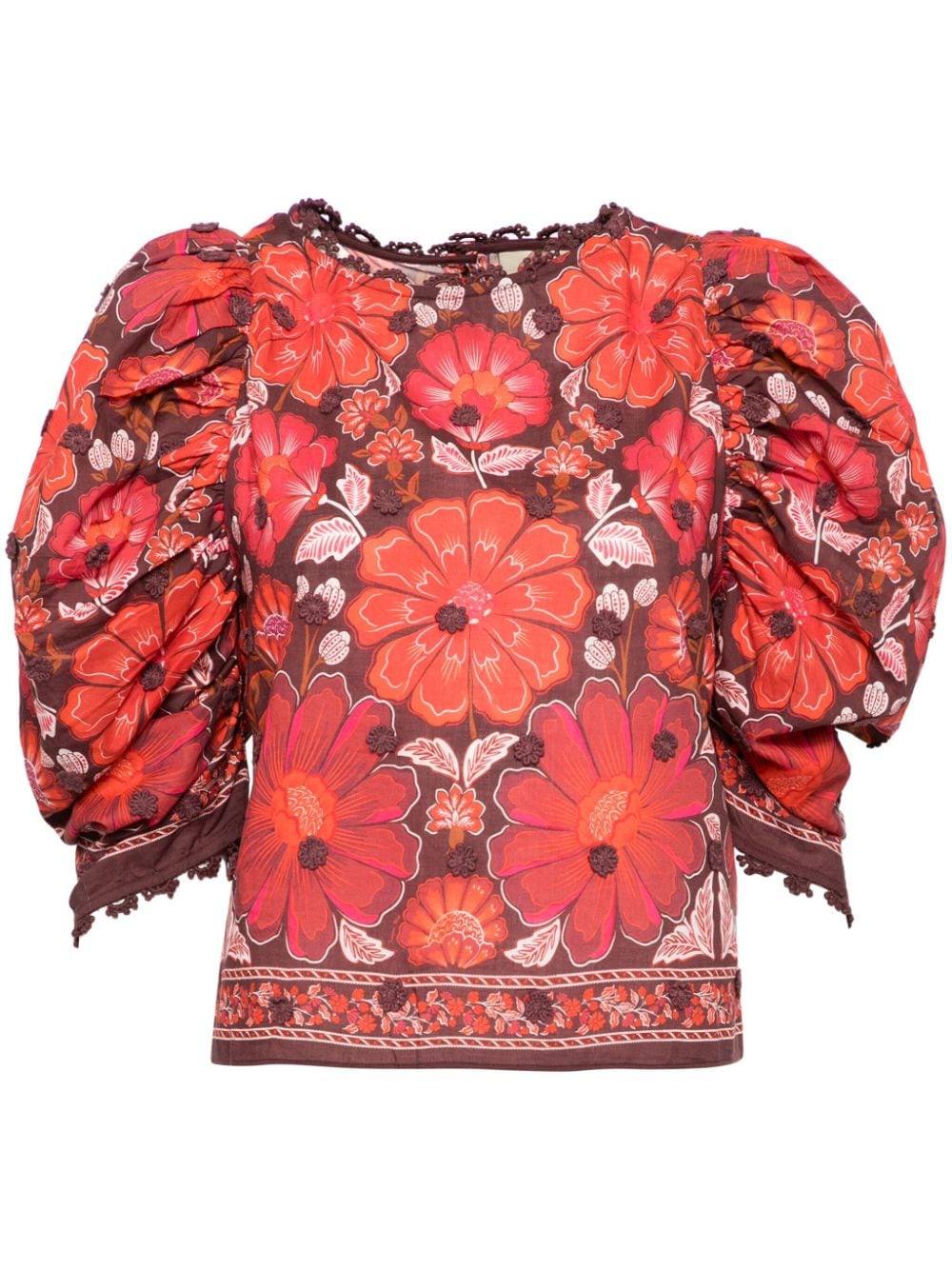 Gigi tapestry blouse - GIGI TAPESTRY BROWN